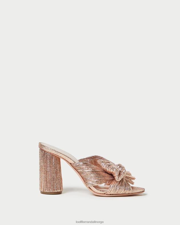 Loeffler Randall sko kvinner penny plissert sløyfehæl FT8D76 sanddyne
