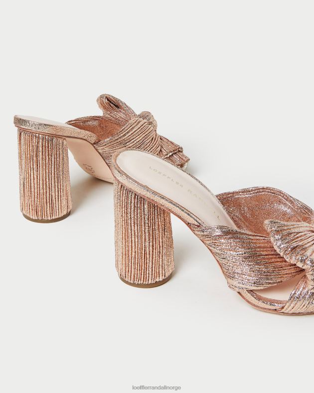 Loeffler Randall sko kvinner penny plissert sløyfehæl FT8D76 sanddyne