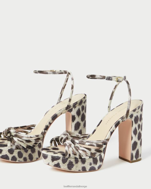 Loeffler Randall sko kvinner rivka knute plattformsandal FT8D98 leopard