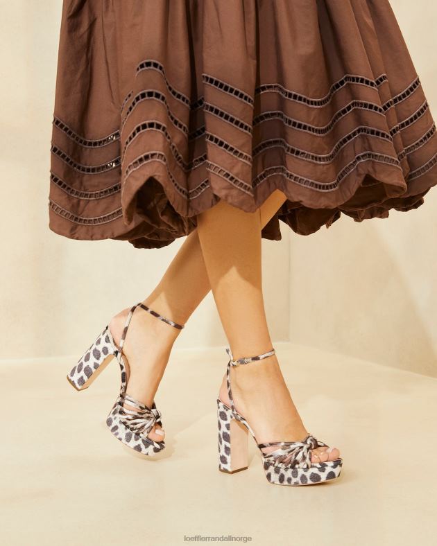Loeffler Randall sko kvinner rivka knute plattformsandal FT8D98 leopard