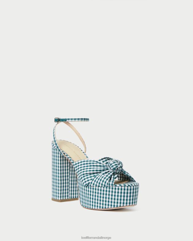 Loeffler Randall sko kvinner roz knute plattform FT8D90 mini grønn gingham