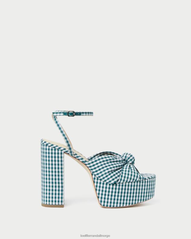 Loeffler Randall sko kvinner roz knute plattform FT8D90 mini grønn gingham