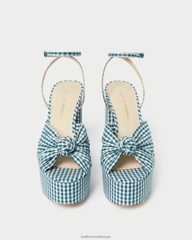Loeffler Randall sko kvinner roz knute plattform FT8D90 mini grønn gingham