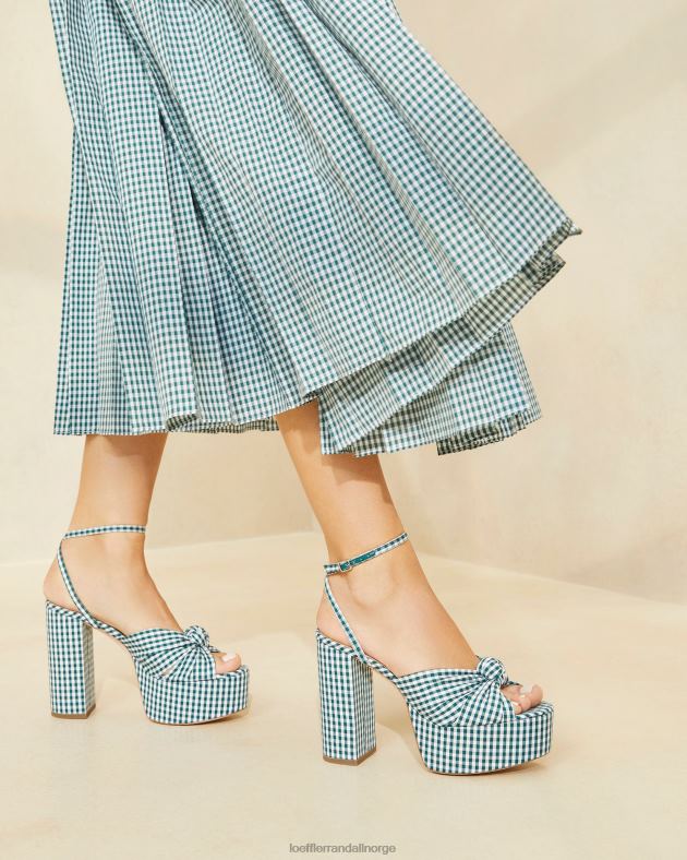 Loeffler Randall sko kvinner roz knute plattform FT8D90 mini grønn gingham
