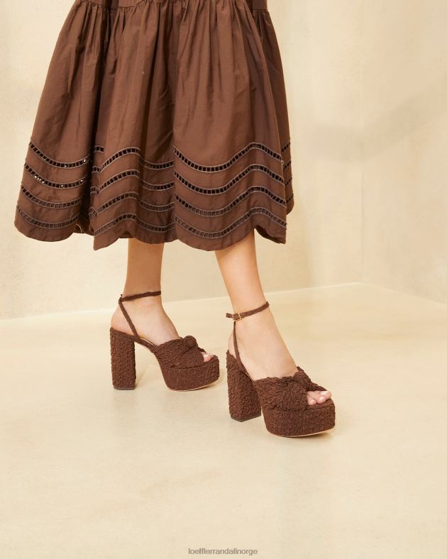 Loeffler Randall sko kvinner roz knute plattform FT8D92 kakao