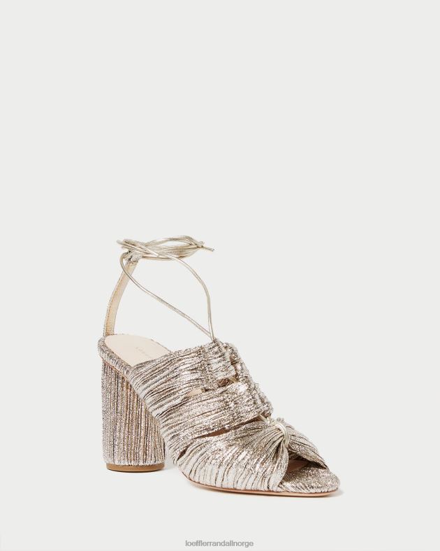 Loeffler Randall sko kvinner teresa plissert sandal med blonder FT8D95 champagne