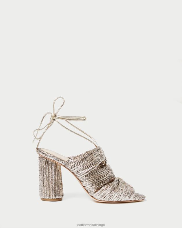 Loeffler Randall sko kvinner teresa plissert sandal med blonder FT8D95 champagne