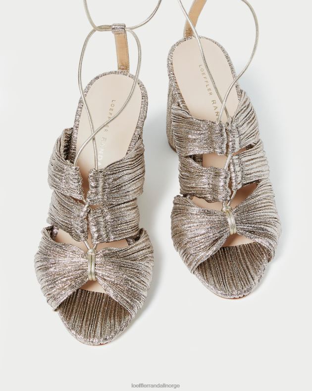 Loeffler Randall sko kvinner teresa plissert sandal med blonder FT8D95 champagne