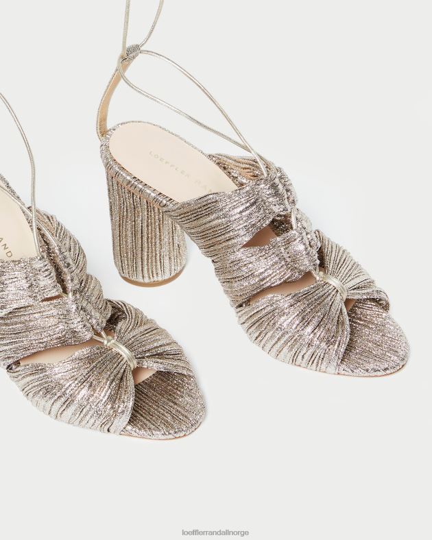 Loeffler Randall sko kvinner teresa plissert sandal med blonder FT8D95 champagne