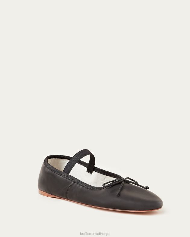 Loeffler Randall sko kvinner leonie ballett flat FT8D293 Svart lær