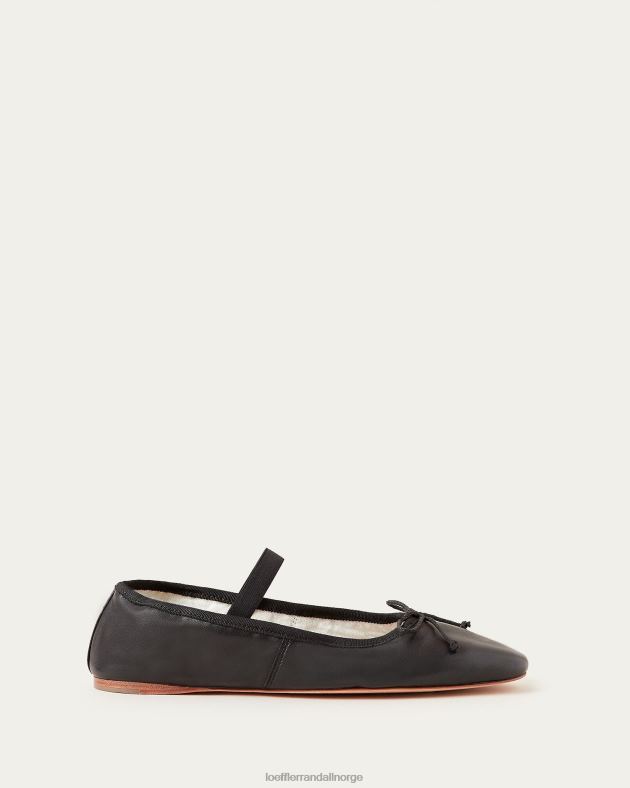 Loeffler Randall sko kvinner leonie ballett flat FT8D293 Svart lær