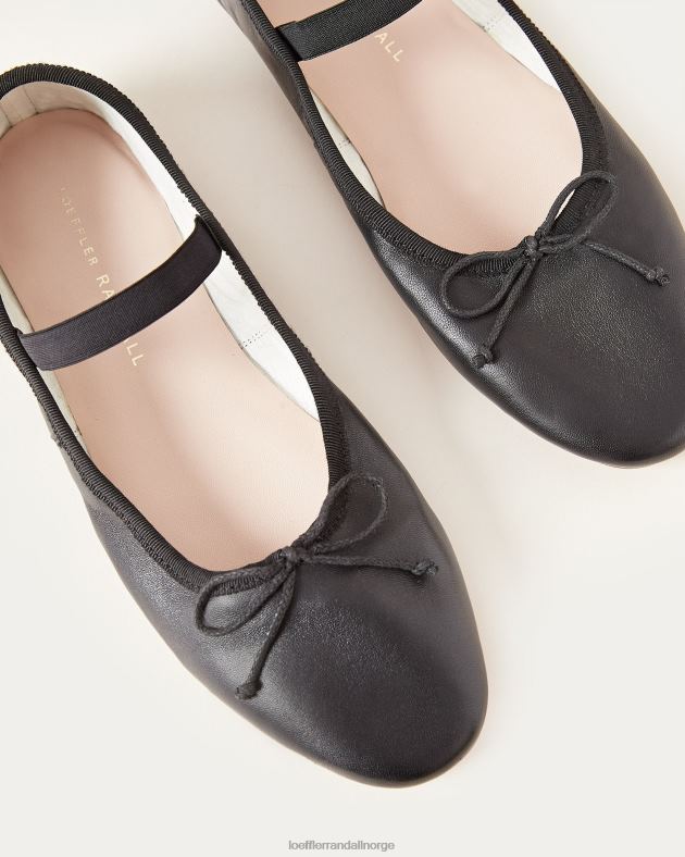 Loeffler Randall sko kvinner leonie ballett flat FT8D293 Svart lær