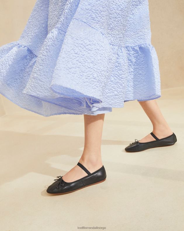 Loeffler Randall sko kvinner leonie ballett flat FT8D293 Svart lær