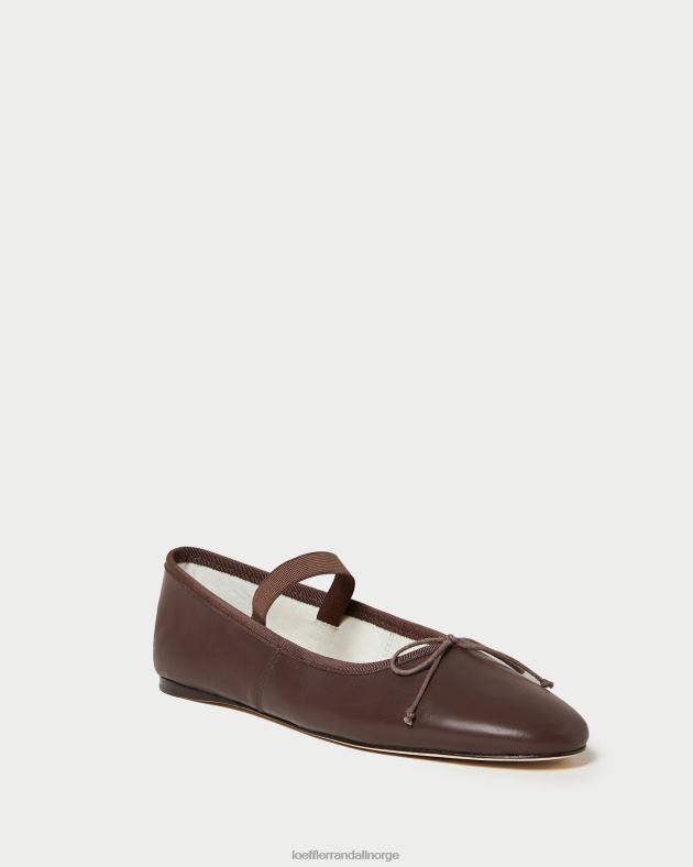 Loeffler Randall sko kvinner leonie ballett flat FT8D296 sjokoladeskinn