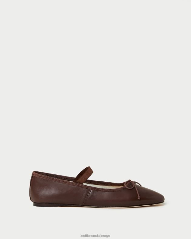 Loeffler Randall sko kvinner leonie ballett flat FT8D296 sjokoladeskinn