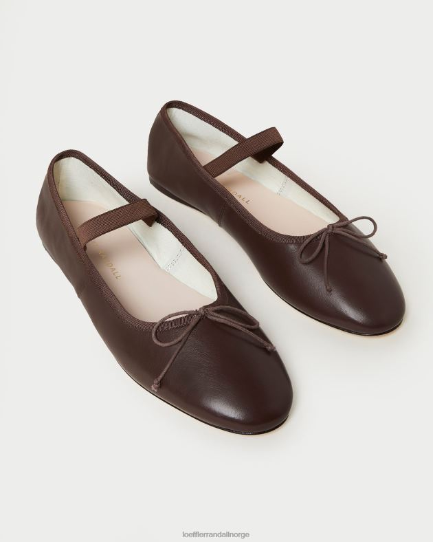 Loeffler Randall sko kvinner leonie ballett flat FT8D296 sjokoladeskinn