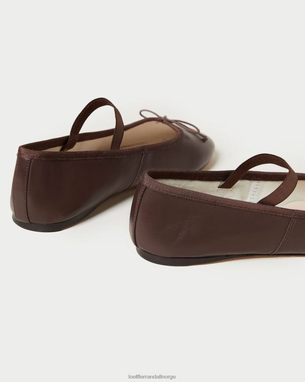 Loeffler Randall sko kvinner leonie ballett flat FT8D296 sjokoladeskinn