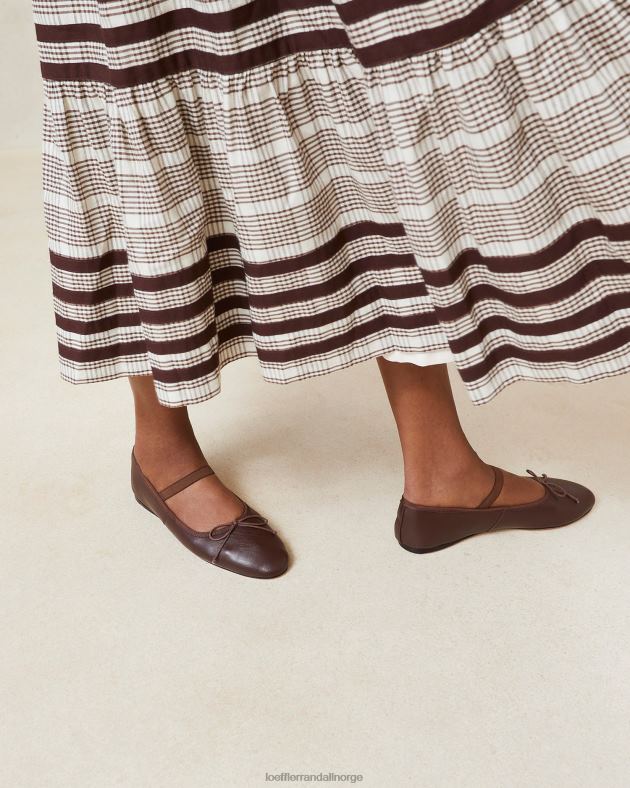 Loeffler Randall sko kvinner leonie ballett flat FT8D296 sjokoladeskinn