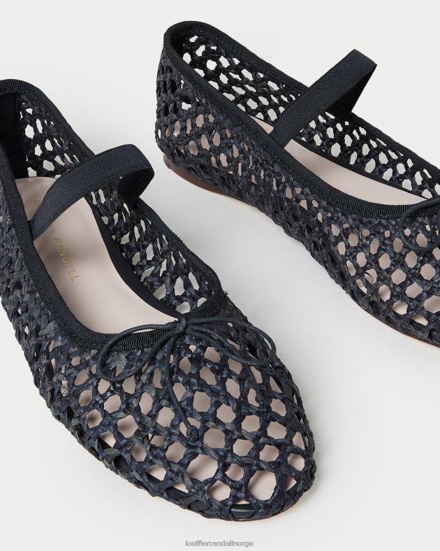 Loeffler Randall sko kvinner leonie ballett flat FT8D301 svart hekling
