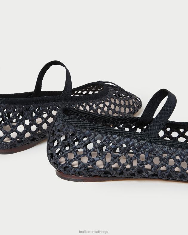 Loeffler Randall sko kvinner leonie ballett flat FT8D301 svart hekling