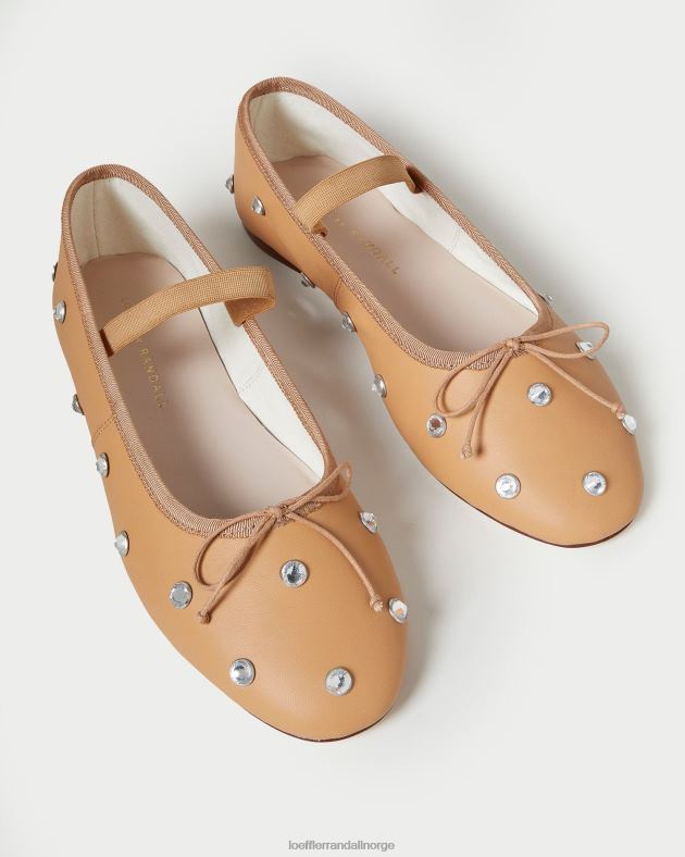 Loeffler Randall sko kvinner leonie ballett flat FT8D303 karamell/krystall