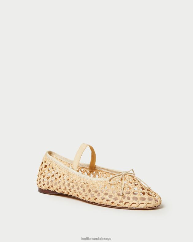 Loeffler Randall sko kvinner leonie ballett flat FT8D308 naturlig hekling