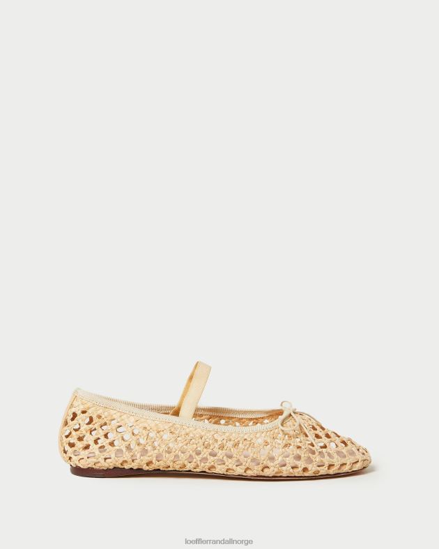 Loeffler Randall sko kvinner leonie ballett flat FT8D308 naturlig hekling