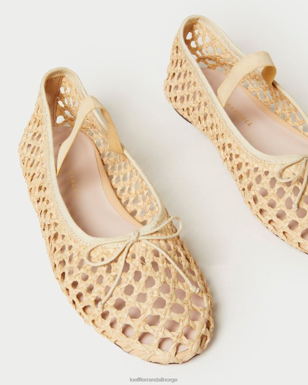 Loeffler Randall sko kvinner leonie ballett flat FT8D308 naturlig hekling