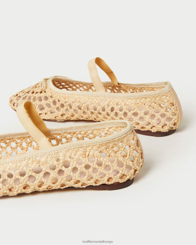 Loeffler Randall sko kvinner leonie ballett flat FT8D308 naturlig hekling