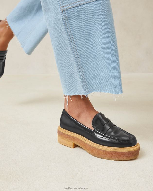 Loeffler Randall sko kvinner rikki plattform loafer FT8D311 svart