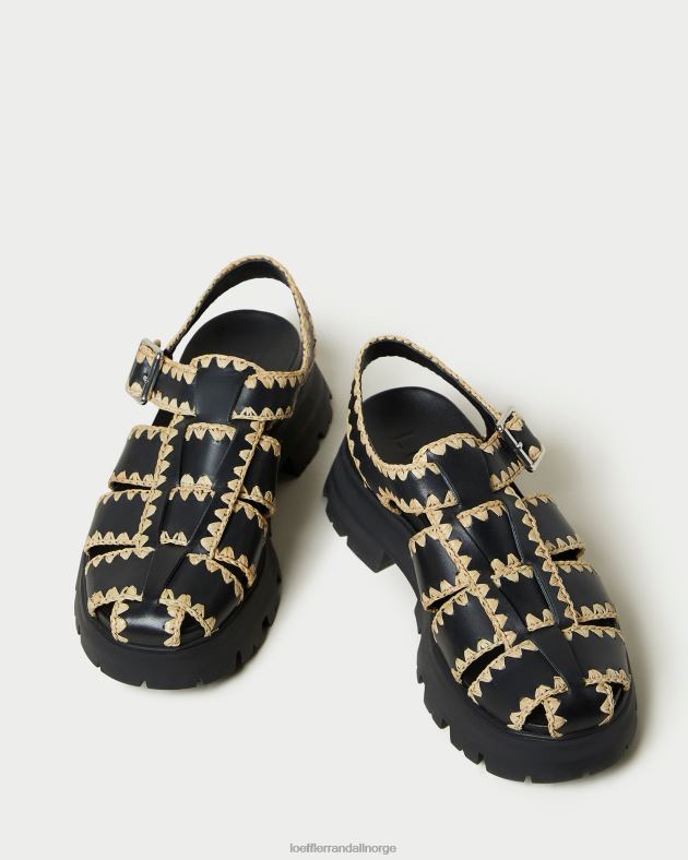 Loeffler Randall sko kvinner Talia bursandaler FT8D125 svart/naturlig