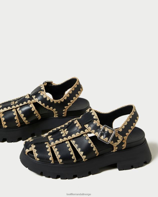 Loeffler Randall sko kvinner Talia bursandaler FT8D125 svart/naturlig