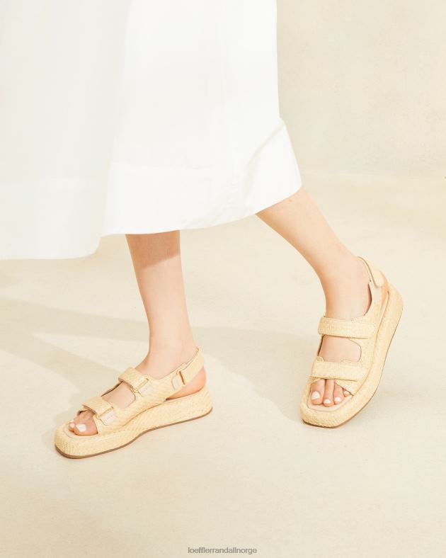Loeffler Randall sko kvinner blaise raffia plattformsandal FT8D101 naturlig