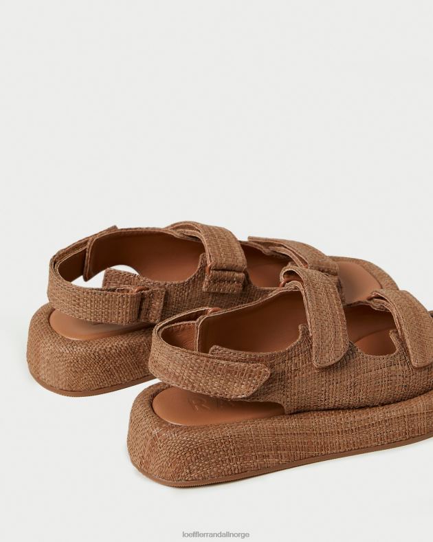 Loeffler Randall sko kvinner blaise raffia plattformsandal FT8D110 brun