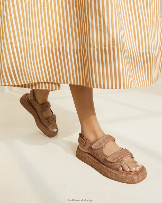 Loeffler Randall sko kvinner blaise raffia plattformsandal FT8D110 brun