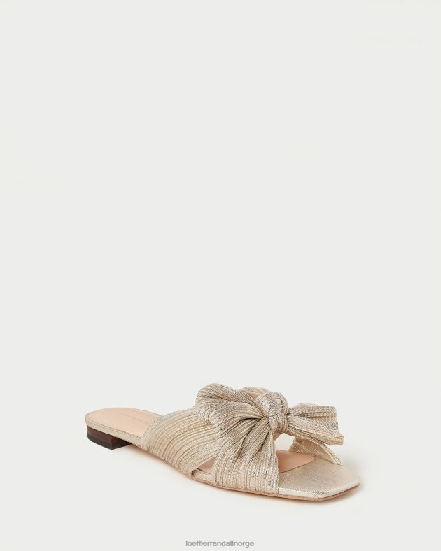 Loeffler Randall sko kvinner daphne plissert sløyfe lysbilde FT8D100 platina