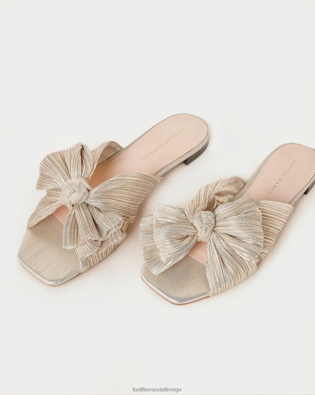 Loeffler Randall sko kvinner daphne plissert sløyfe lysbilde FT8D100 platina