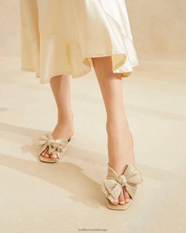 Loeffler Randall sko kvinner daphne plissert sløyfe lysbilde FT8D100 platina