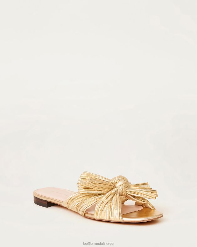 Loeffler Randall sko kvinner daphne plissert sløyfe lysbilde FT8D102 gull
