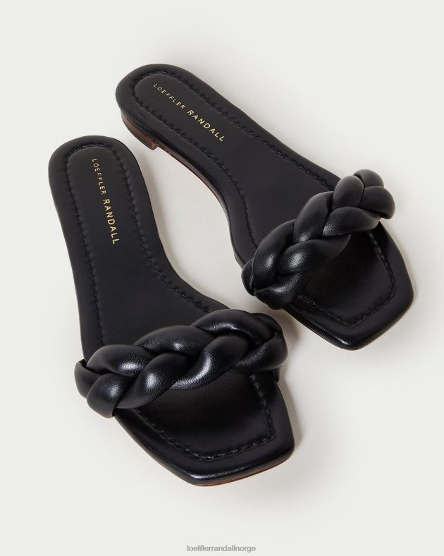 Loeffler Randall sko kvinner jackson flettet sandal FT8D117 svart