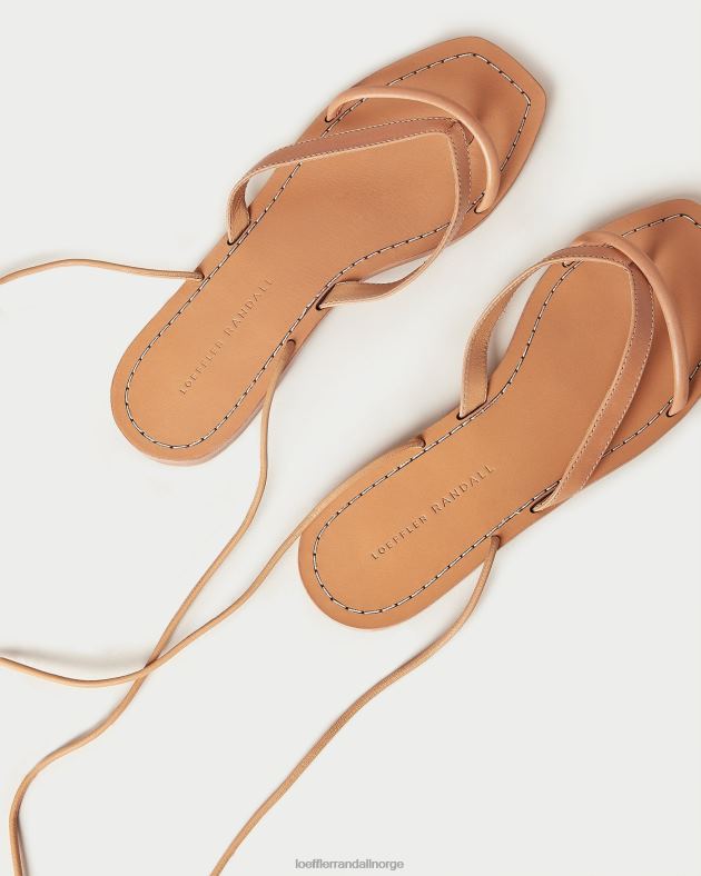 Loeffler Randall sko kvinner lilla thong wrap sandal FT8D106 honning