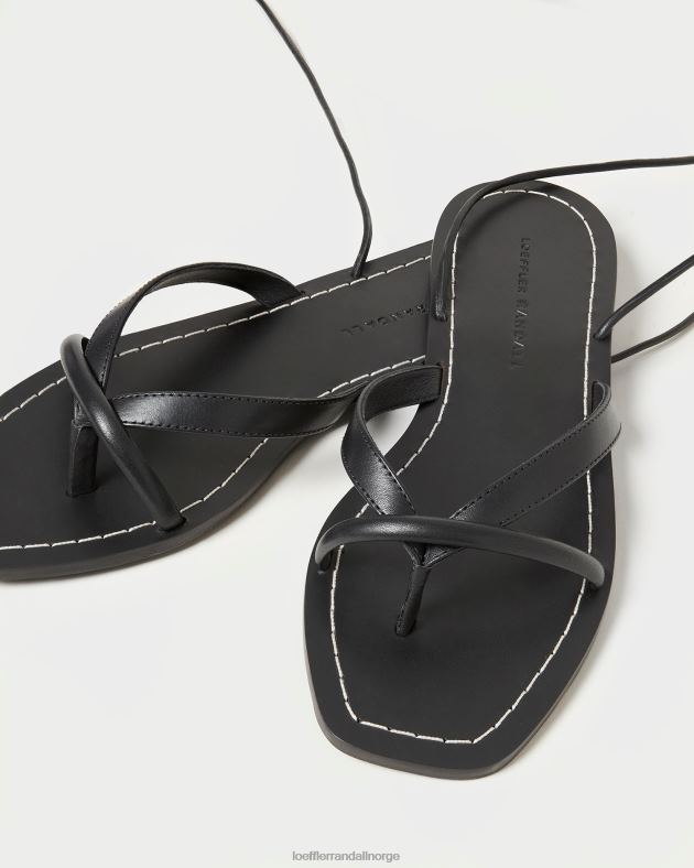 Loeffler Randall sko kvinner lilla thong wrap sandal FT8D114 svart