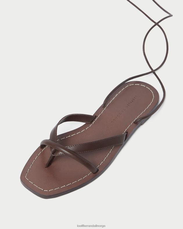 Loeffler Randall sko kvinner lilla thong wrap sandal FT8D132 espresso