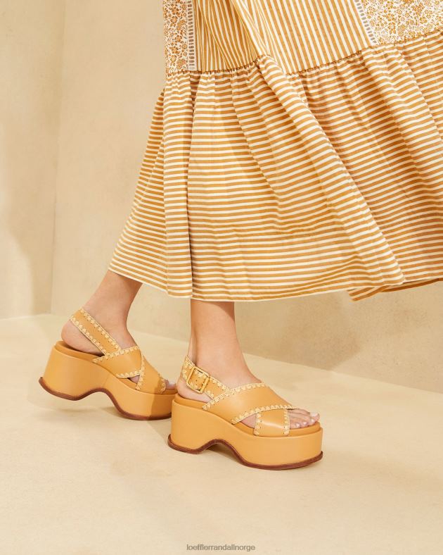 Loeffler Randall sko kvinner mae plattformsandal FT8D128 honning/naturlig