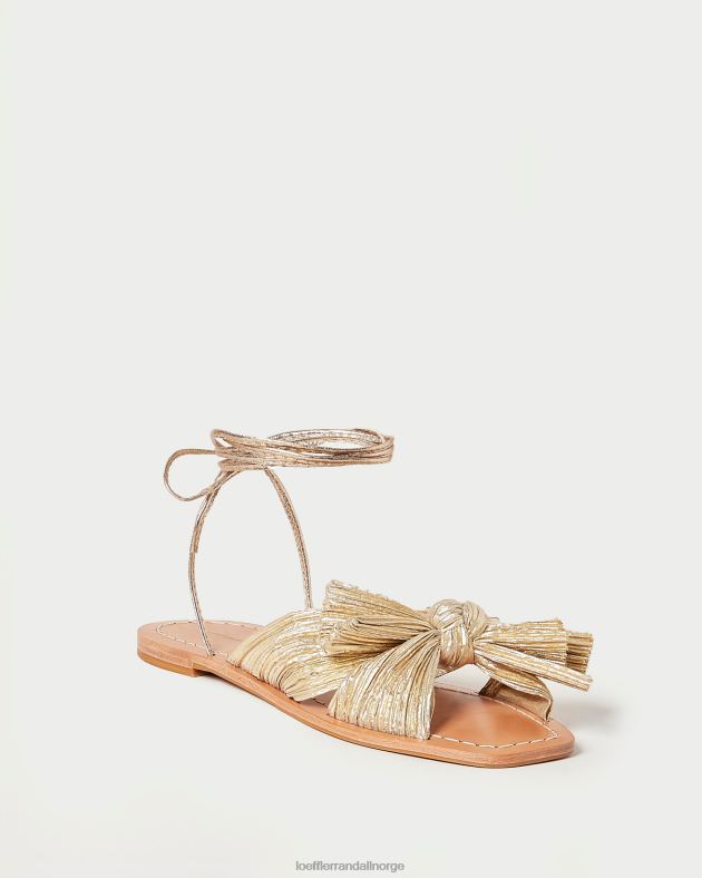 Loeffler Randall sko kvinner peon plissert bue lysbilde FT8D103 gull