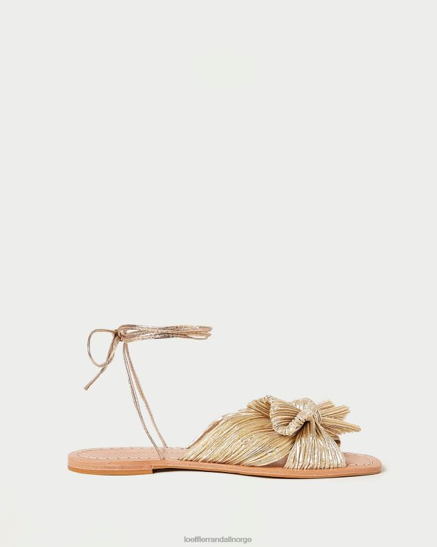 Loeffler Randall sko kvinner peon plissert bue lysbilde FT8D103 gull