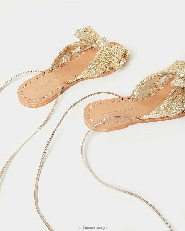 Loeffler Randall sko kvinner peon plissert bue lysbilde FT8D103 gull