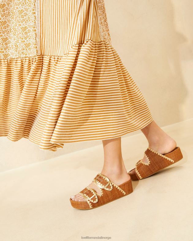Loeffler Randall sko kvinner theo brun fotsengssandal FT8D121 cuona/naturlig