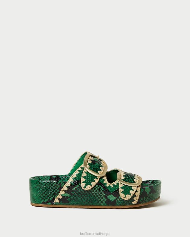 Loeffler Randall sko kvinner theo fotsengssandal FT8D120 grønn/naturlig