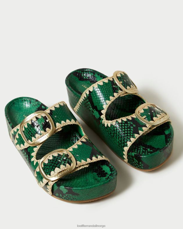 Loeffler Randall sko kvinner theo fotsengssandal FT8D120 grønn/naturlig